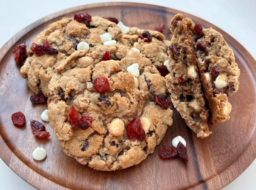 White Chocolate Craisin Oat Cookies