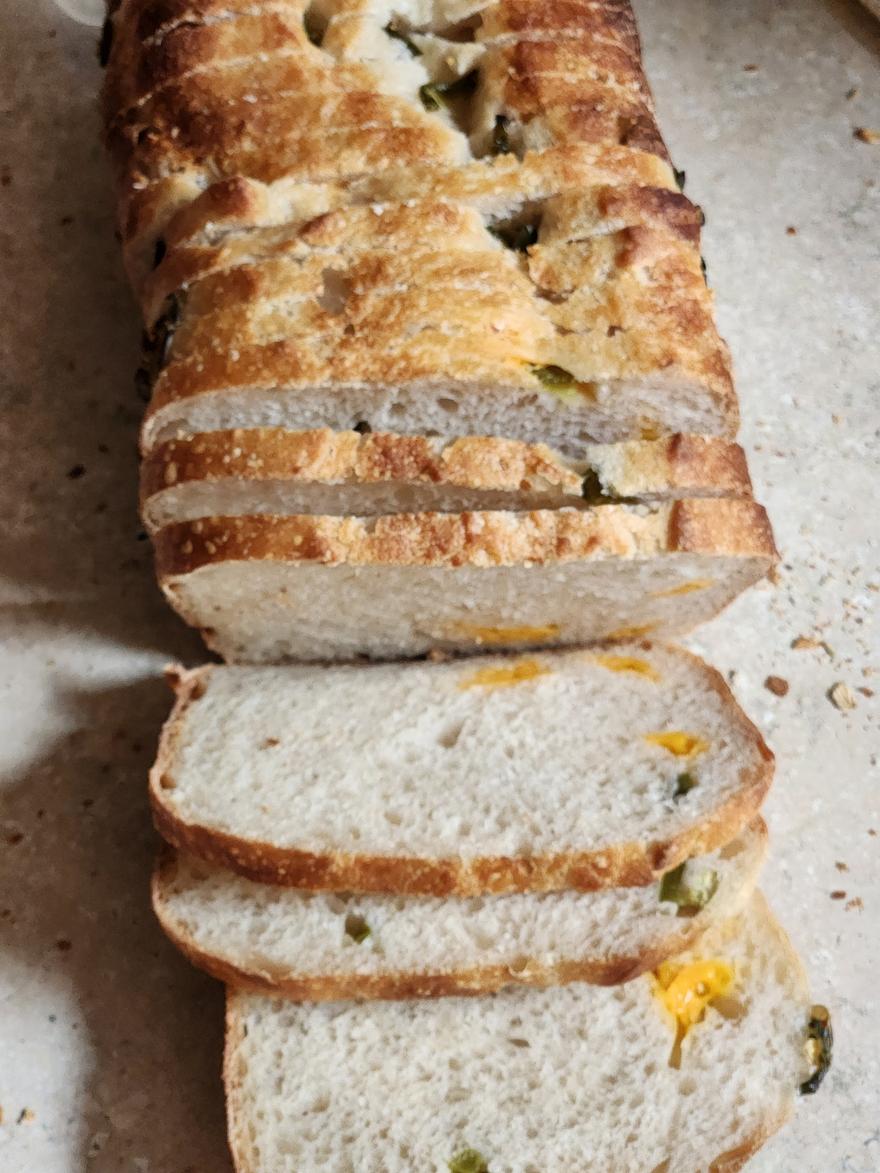 Sourdough Jalapeño Cheddar Sandwich Loaf - Sliced