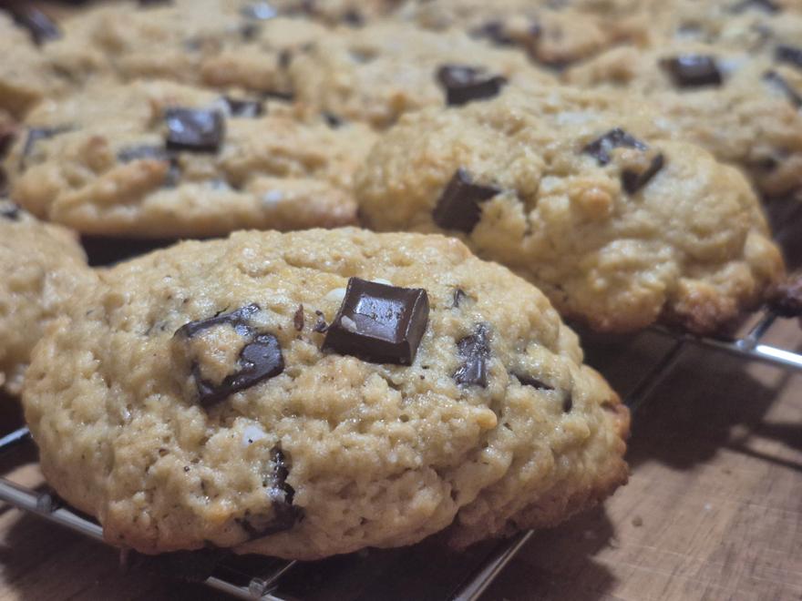 Chocolate Chip white chocolate chip sourdough cookies 