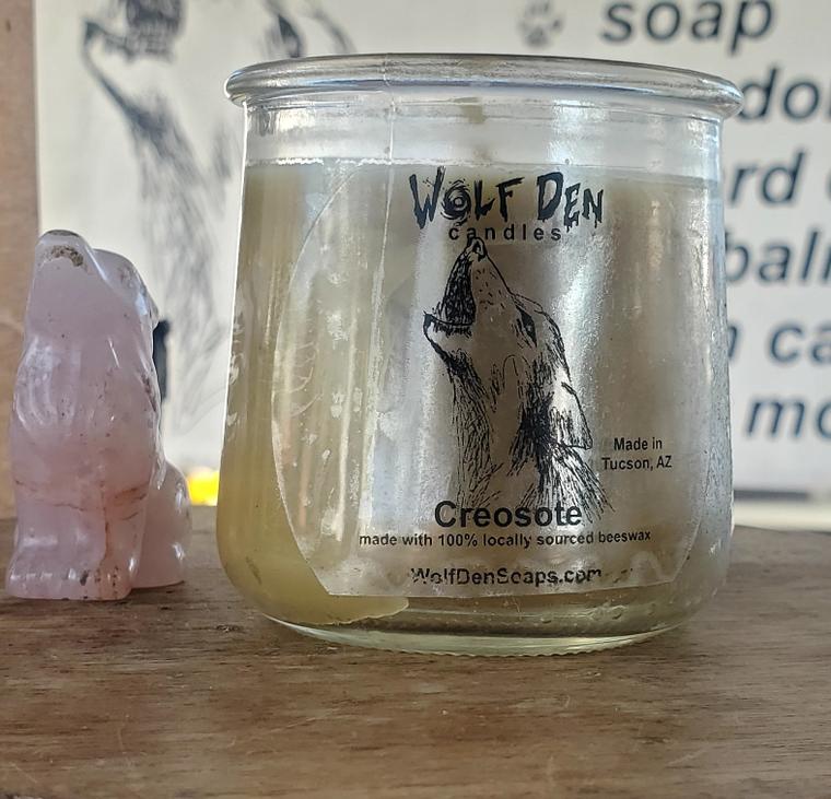 mini creosote candles 